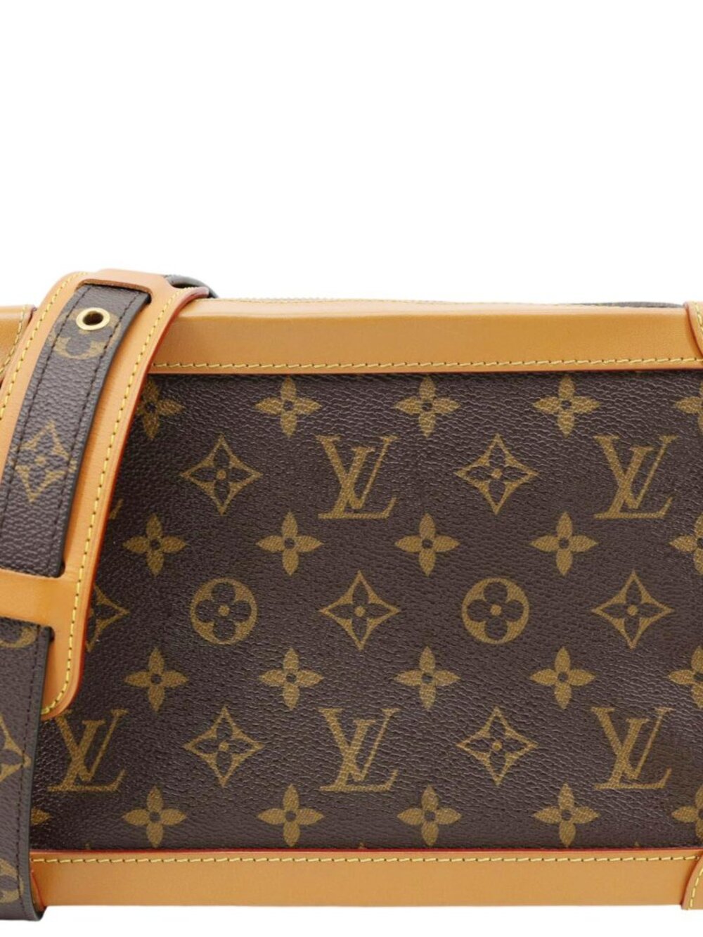 Louis Vuitton Soft Trunk Monogram Canvas Shoulder Bag Brown